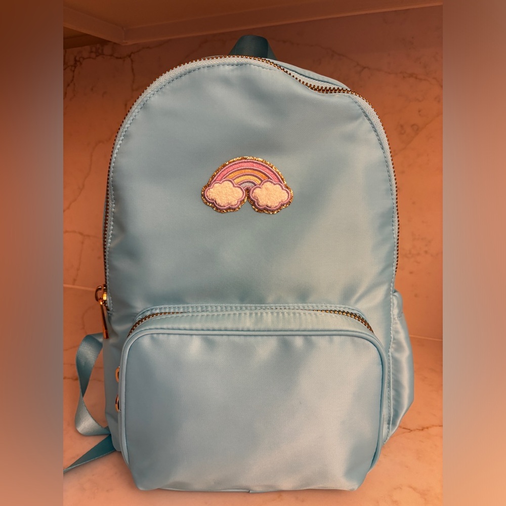 NWT Stoney Clover Lane Classic Mini Backpack Teal Color, includes rainbow patch